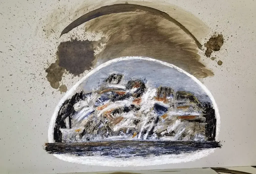 Olio su carta, cm. 100x150, 2020