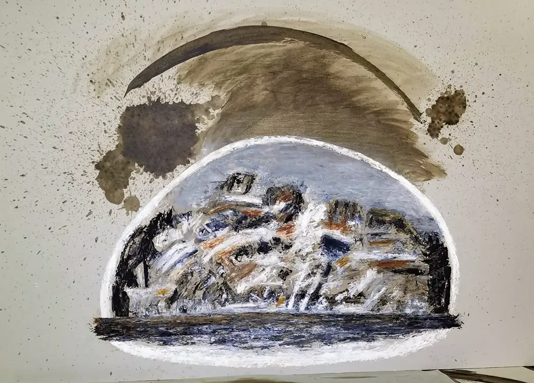 Oil on paper, cm. 100x150, 2020