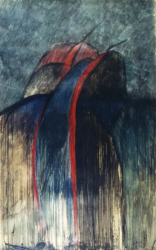 Il fiume della dimenticanza - tecnica mista su carta foderata cm 150x300 - 1985