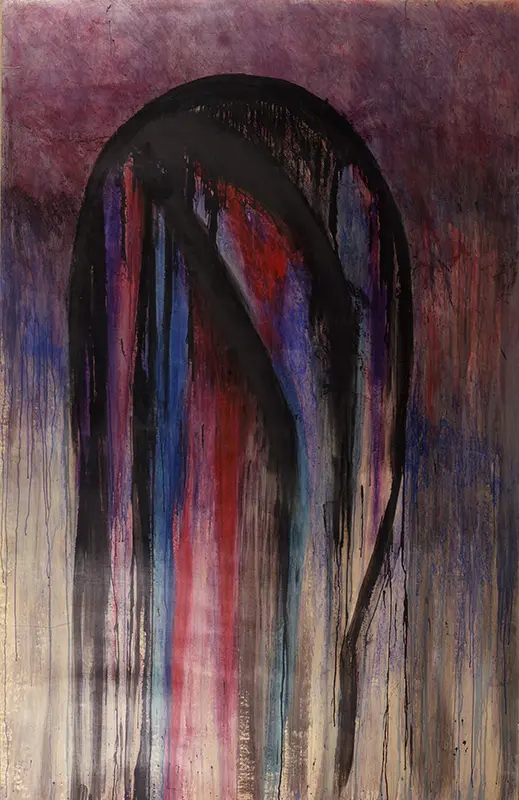 L'arco del mistero dell'anima - tecnica mista su carta - cm 100x250 - 1985